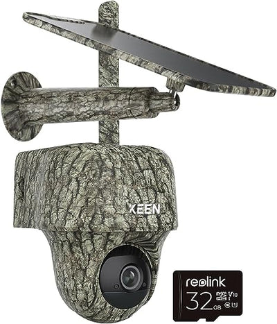 REOLINK KEEN Ranger PT Cellular Trail Camera, 3G/4G LTE, 360° Full View, 2K Live Video&Playback on Phone, No-Glow IR, Solar Powered Game Camera, 2K Night Vision, Smart Motion Activated, No WiFi Needed