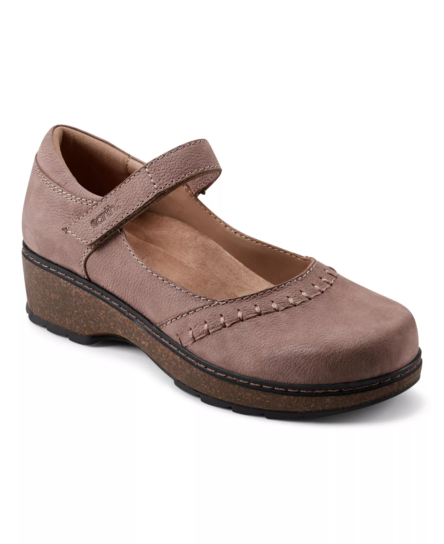 Earth Women's Kalece Mary Jane Round Toe Casual Shoes Taupe 8M