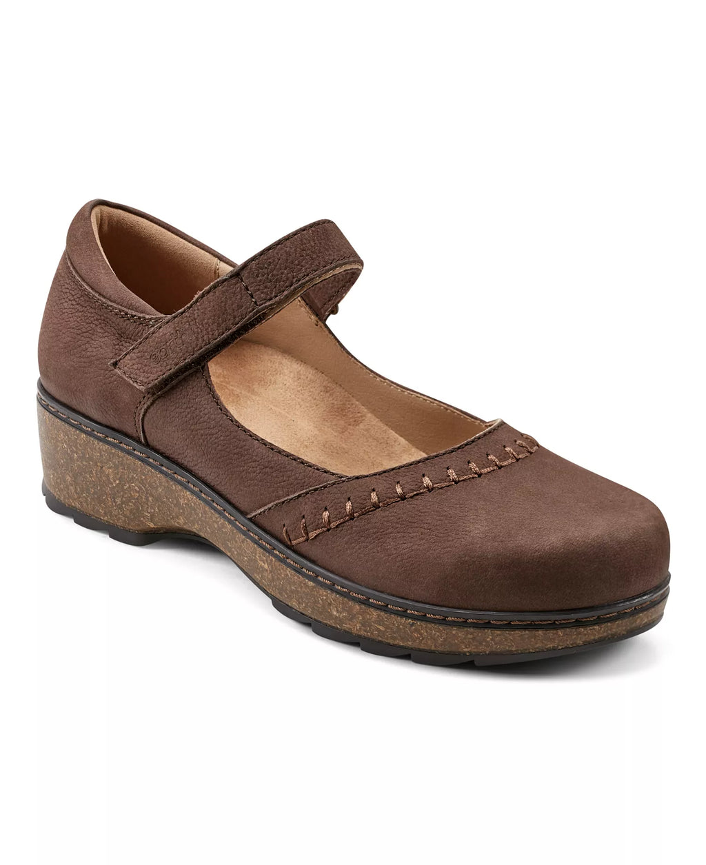 Earth Women's Kalece Mary Jane Round Toe Casual Shoes Dark Bwn 8M