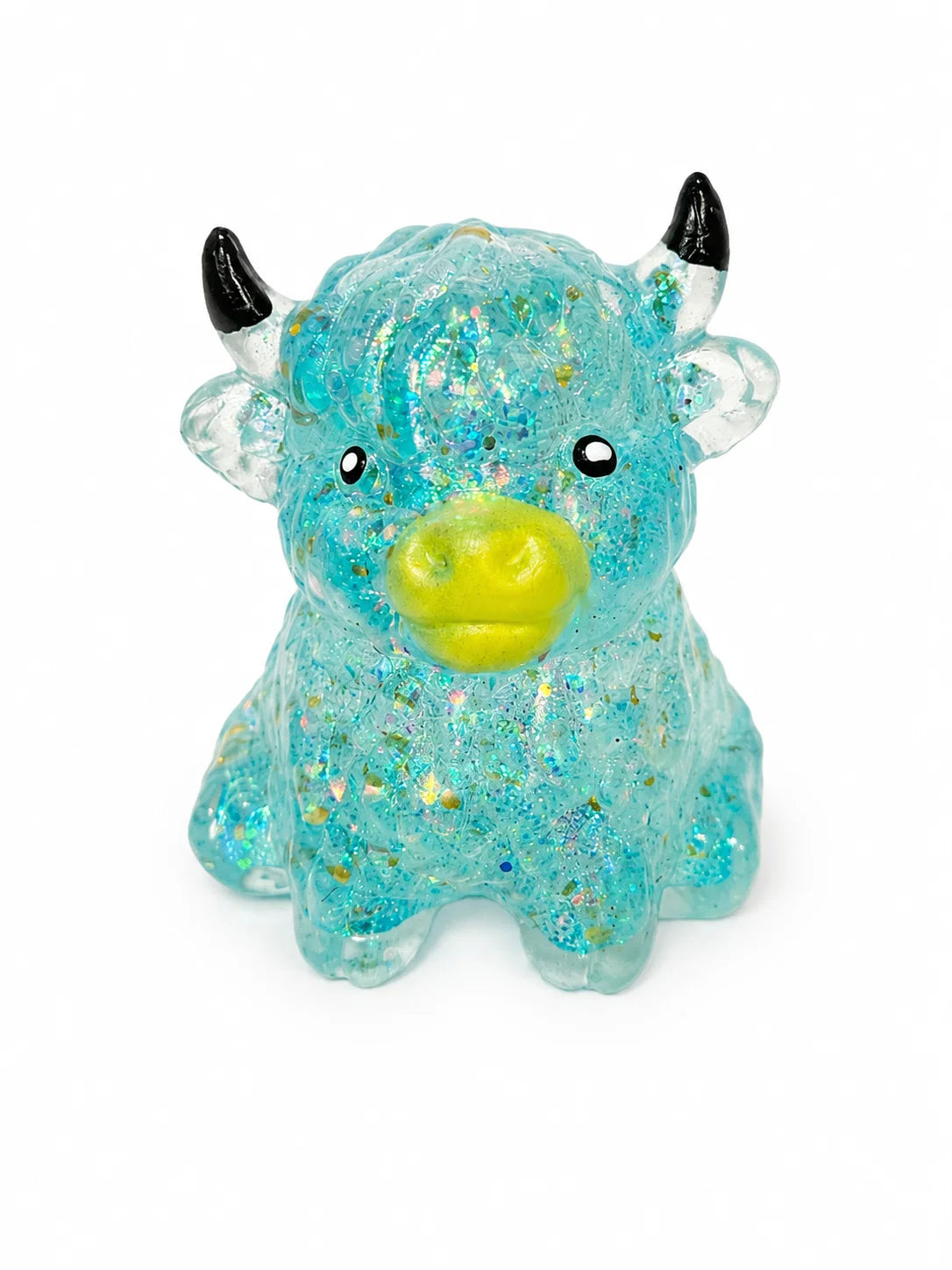 Pinch Glitter Highland Bull Squishy
