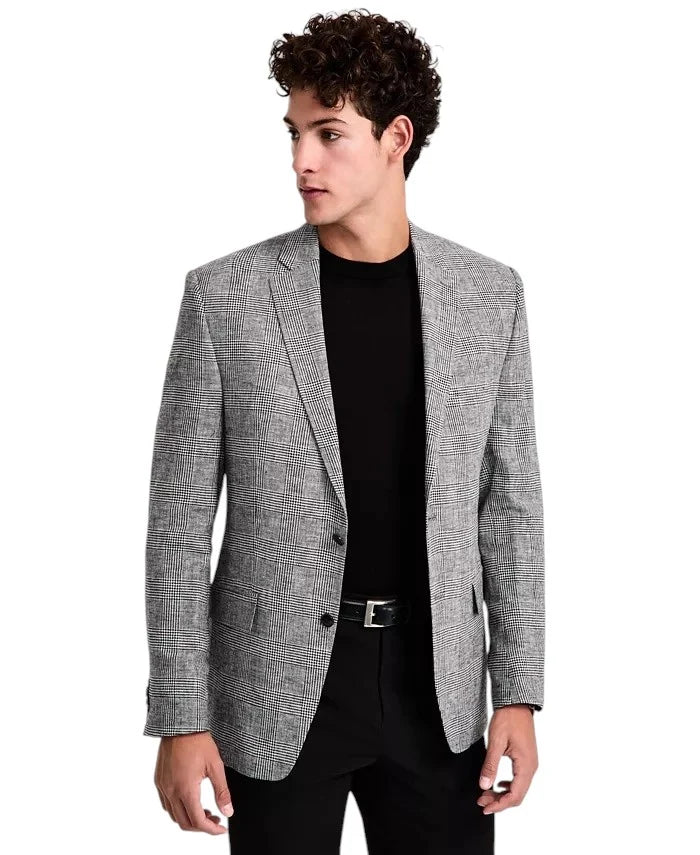 MICHAEL KORS - Men's Kalina Classic Fit Sport Coat - Black/White - 40REG