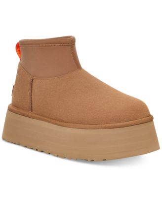 UGG Women's Classic Mini Dipper Puffer Platform 'Amphora Chestnut' Boots (Size: 7)