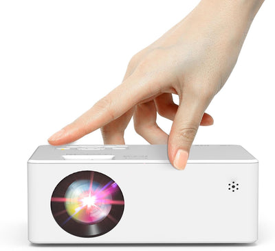 DRJ Mini Projector with Tripod, Portable Projector for Iphone, 9500Lumens Full HD 1080P