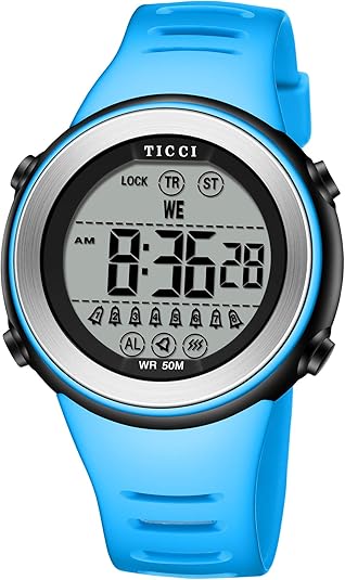 TICCI Men Women Unisex 8 Vibrating Alarms Watch Medication Aids Vibra Pill Alert Reminder Big Digits Waterproof (NEW, OPEN BOX)