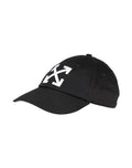 OFF-WHITE Arrow Drill Baseball Cap-Ribbed Black White