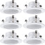 4 Inch Light White Stepped Baffle Trim - for 4" Recessed Can, 6 Pack (Housing Not Included)