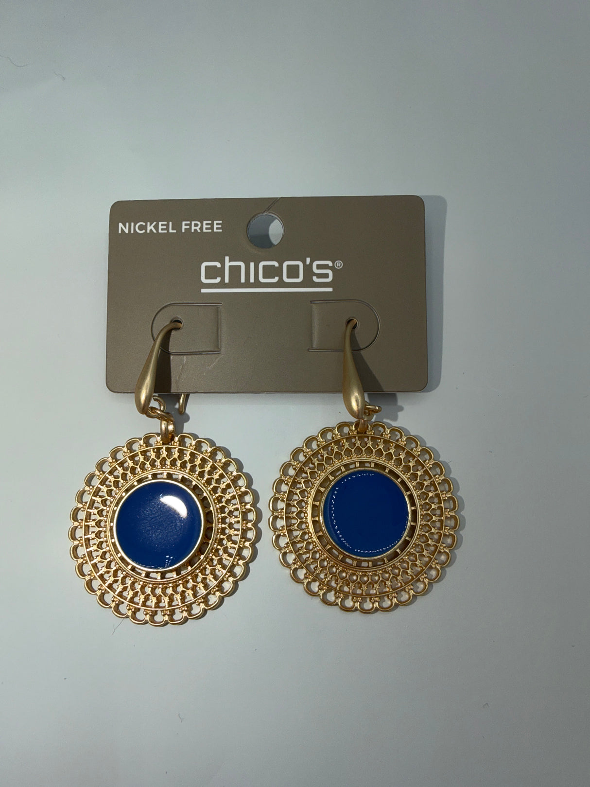Chico's Wire Drop Earrings Amparo Blue