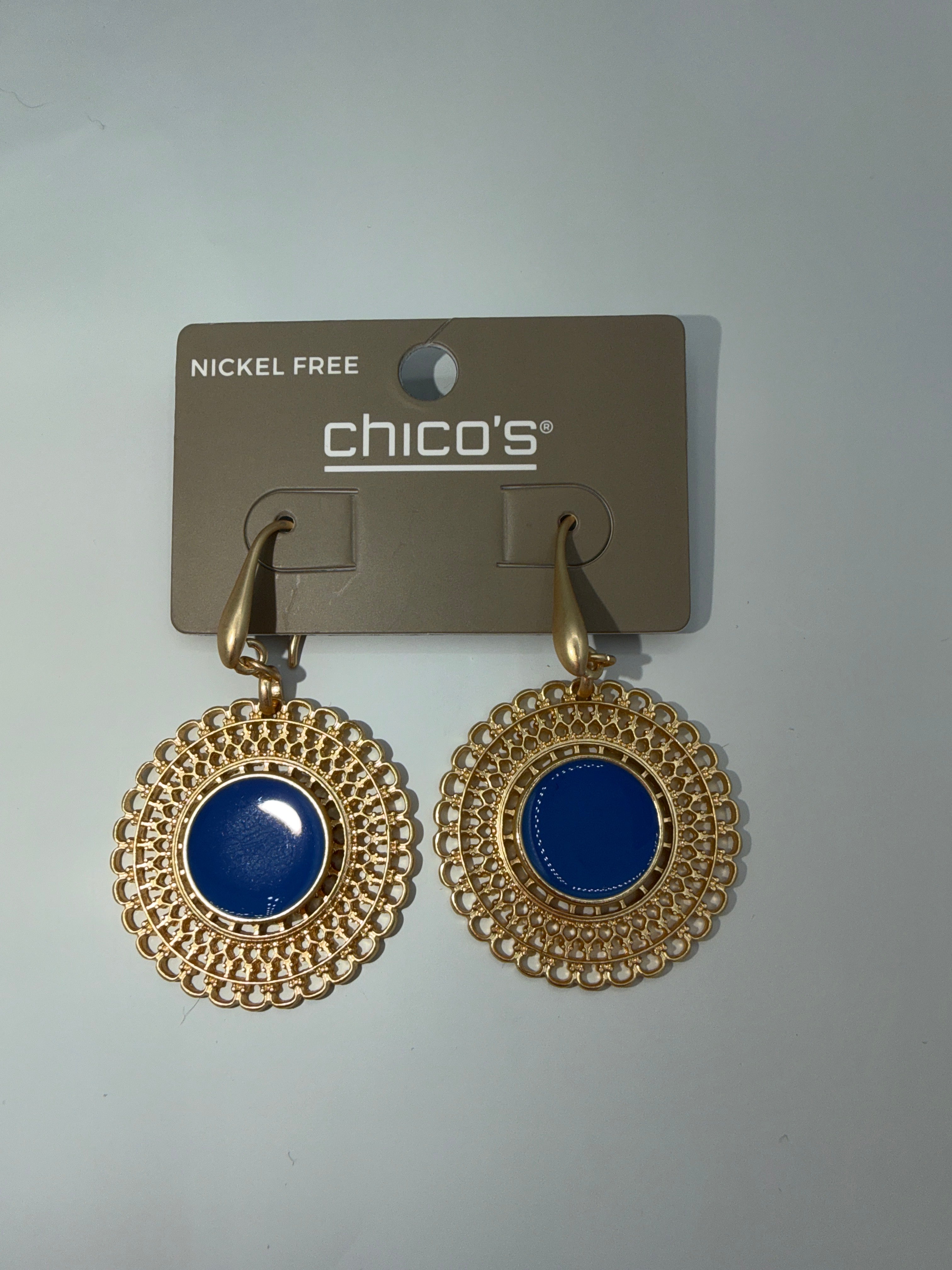 Chico's Wire Drop Earrings Amparo Blue