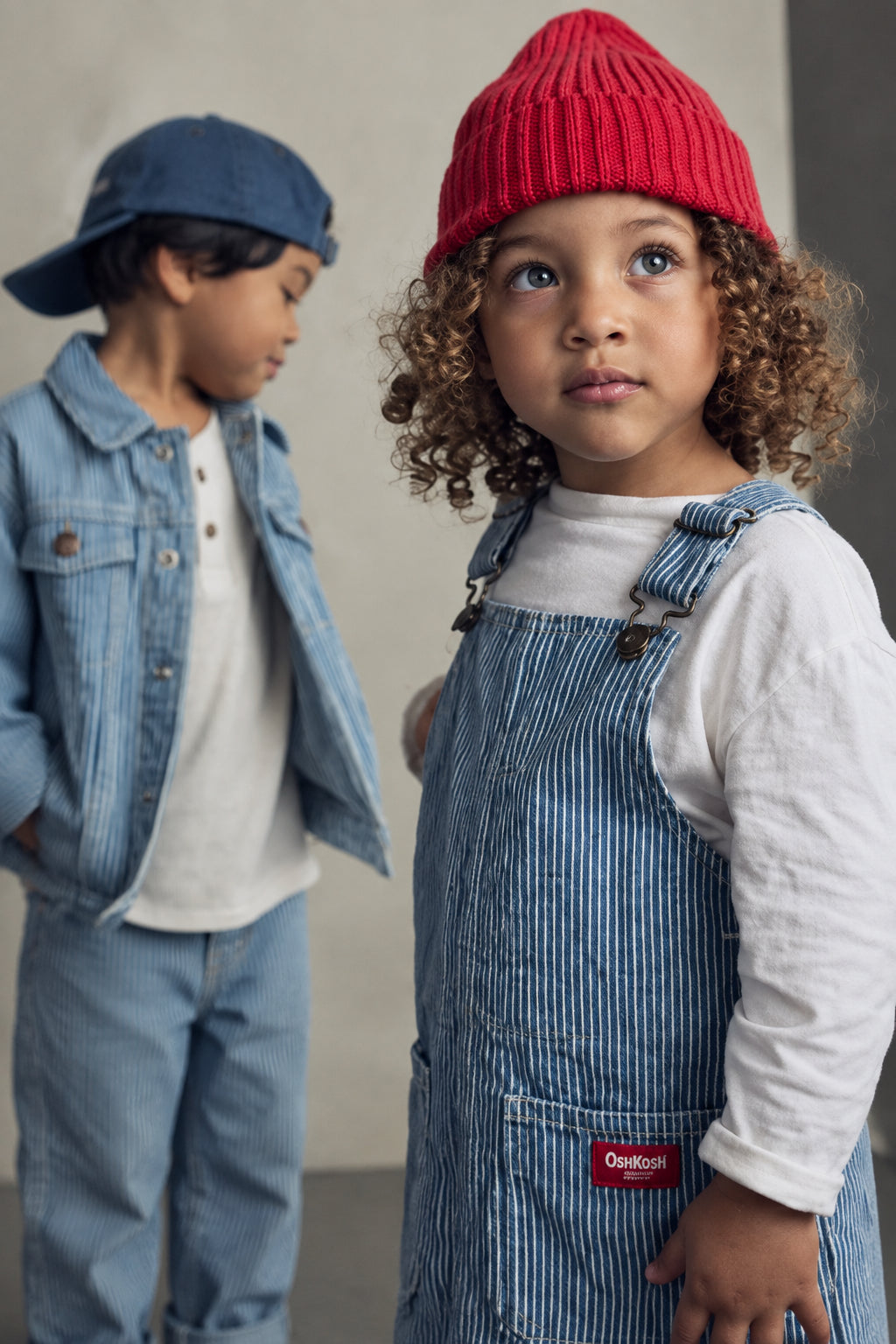 OSH KOSH B'GOSH Toddler Girls' Hickory Denim Long-Sleeve Overall Set - Light Wash - 3T