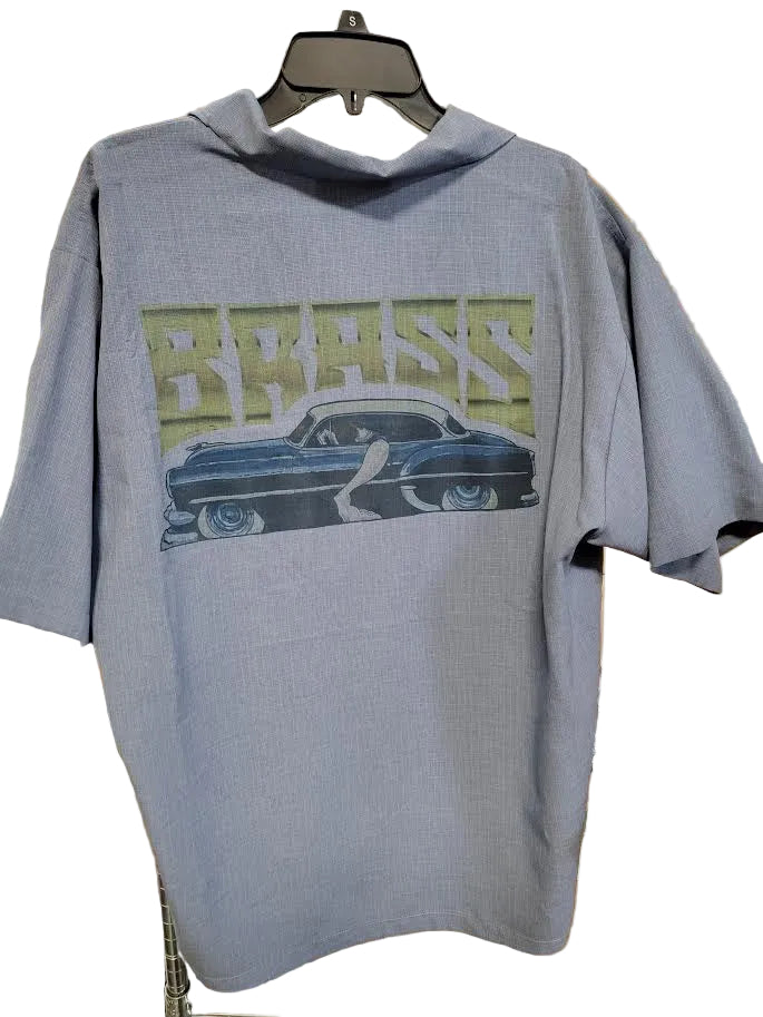 Johnny Suede Button-Up Tee Shirt Size: XL