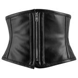 Lara Leather Black Leather Waist Trainer Corset
