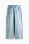 H&M - Women's Baggy Regular-Waist Jeans - Light Denim Blue - US 6