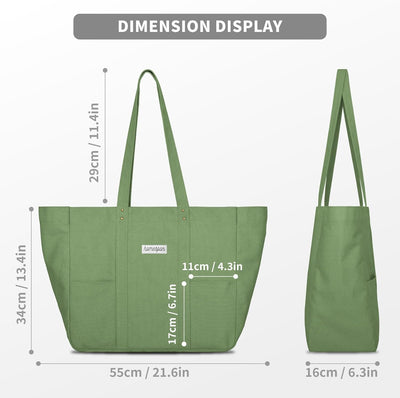 HOMESPON Large Canvas Tote Bag for Women Everything Bag with Pockets and Laptop Sleeve