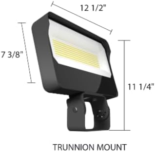 RAB Lighting X34XLT Adjustable General Purpose Flood Light, 3000K/4000K/5000K Selectable, 95/110/130W Adjustable, 0-10V Dim to 10%, Dusk to Dawn Photocell, 120-277V, Trunnion Mount, Bronze