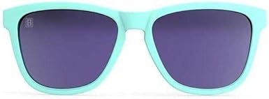 goodr Electric Dinotopia Carnival Polarized Sunglasses for Men & Women, Light Teal Solid Frames with Purple Reflective Lens(OPEN BOX)