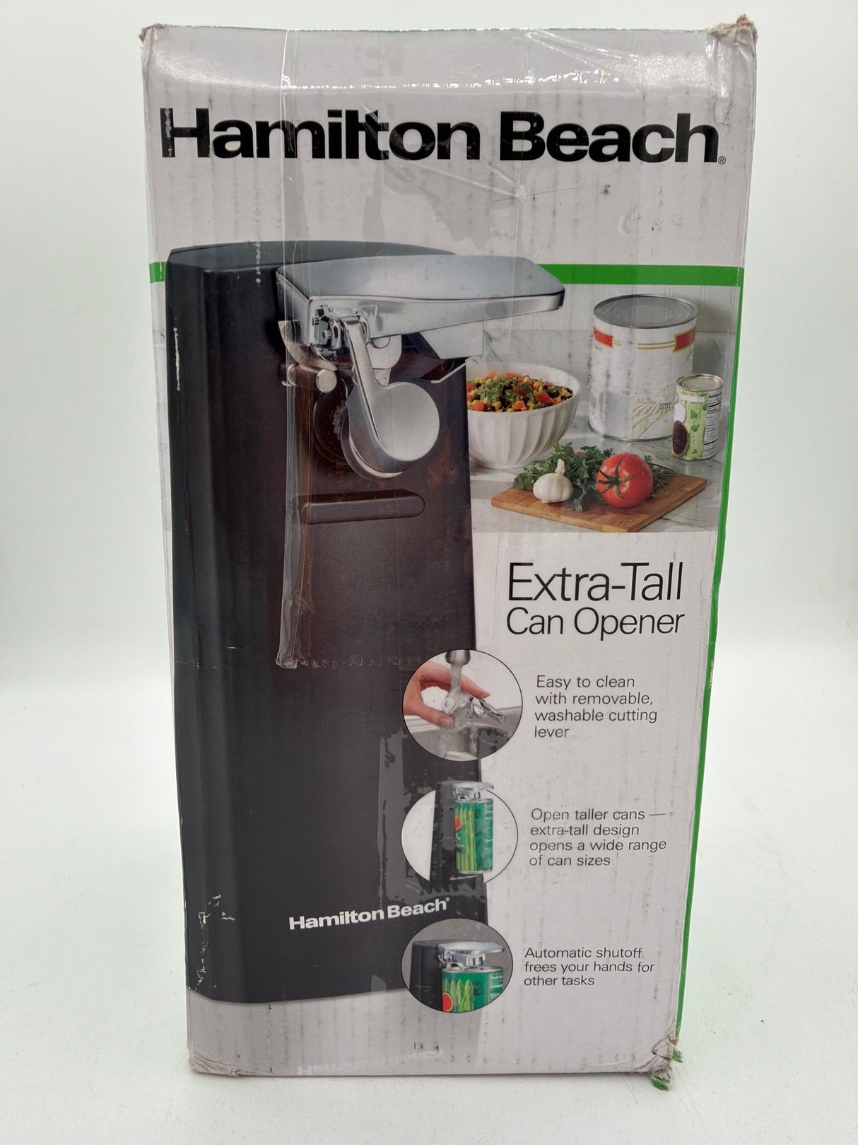 Hamilton Beach Black Can Opener 76702: Electric Freestanding Kitchen Tool 9"