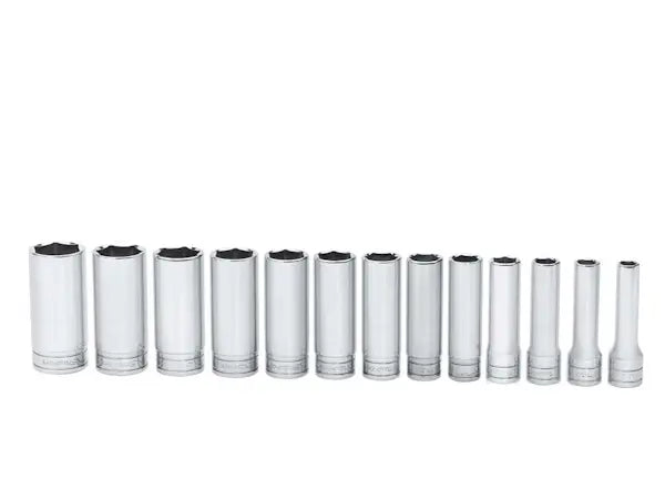 13 pc 1/2" Drive 6-Point SAE Flank Drive® Deep Socket Set (3/8-1-1/8")