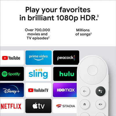 Chromecast with Google TV (HD) - Streaming Stick Entertainment on Your TV with Voice Search - Watch Movies, Shows, and Live TV in 1080p HD