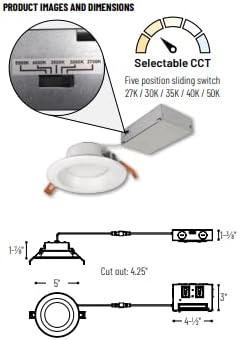 Theia Led Downlight with Selectable CCT - No Housing Required 4" - NLTH-41TW
