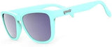 goodr Electric Dinotopia Carnival Polarized Sunglasses for Men & Women, Light Teal Solid Frames with Purple Reflective Lens(OPEN BOX)