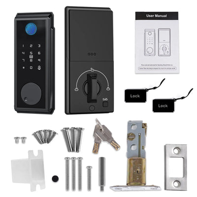 TOPVISION Smart Lock, WiFi Keyless Entry Door Lock with Touchscreen Keypad, IP65 Weatherproof, APP Remote Control Smart Deadbolt Lock for Home, Office(Black)