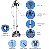 PurSteam Standing Garment Steamer with Wheels, 1h+ of Continuous Steam, Ironing Board