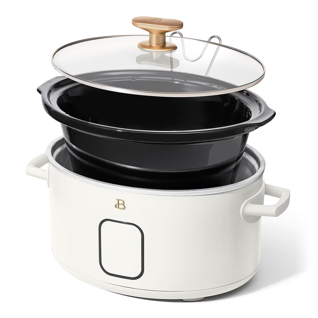 BEAUTIFUL by Drew Barrymore - 6QT Programmable Slow Cooker in White Icing