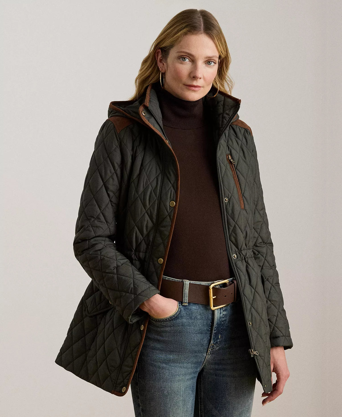 Lauren Ralph Lauren Women's Hooded Anorak Quilted Coat Size 2XL