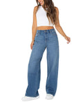Celebrity Pink Juniors' Mandy Baggy Elastic-Back Wide-Leg Jeans (Size: Small)