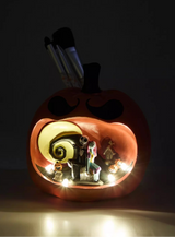 BOXLUNCH Exclusive | The Nightmare Before Christmas | Jack and Sally Pumpkin Light-up Make-up Brush Holder and Brush Set