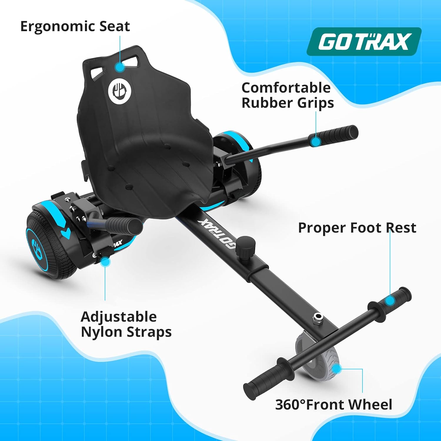 Gotrax Hoverboard Kart Seat Attachment Accessory for 6.5