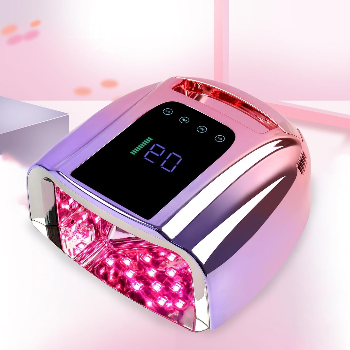 96W Rechargeable UV LED Nail Lamp,Portable Cordless UV Light for Nails with LCD Display Auto Sensor