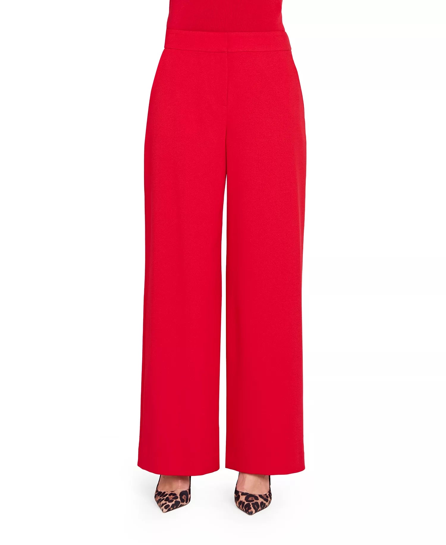 Tahari ASL Petite Clean-Waist Wide-Leg Pants Size: 4P