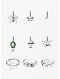 Steel Butterfly Mushroom Leaf Nose Stud & Hoop 9 Pack