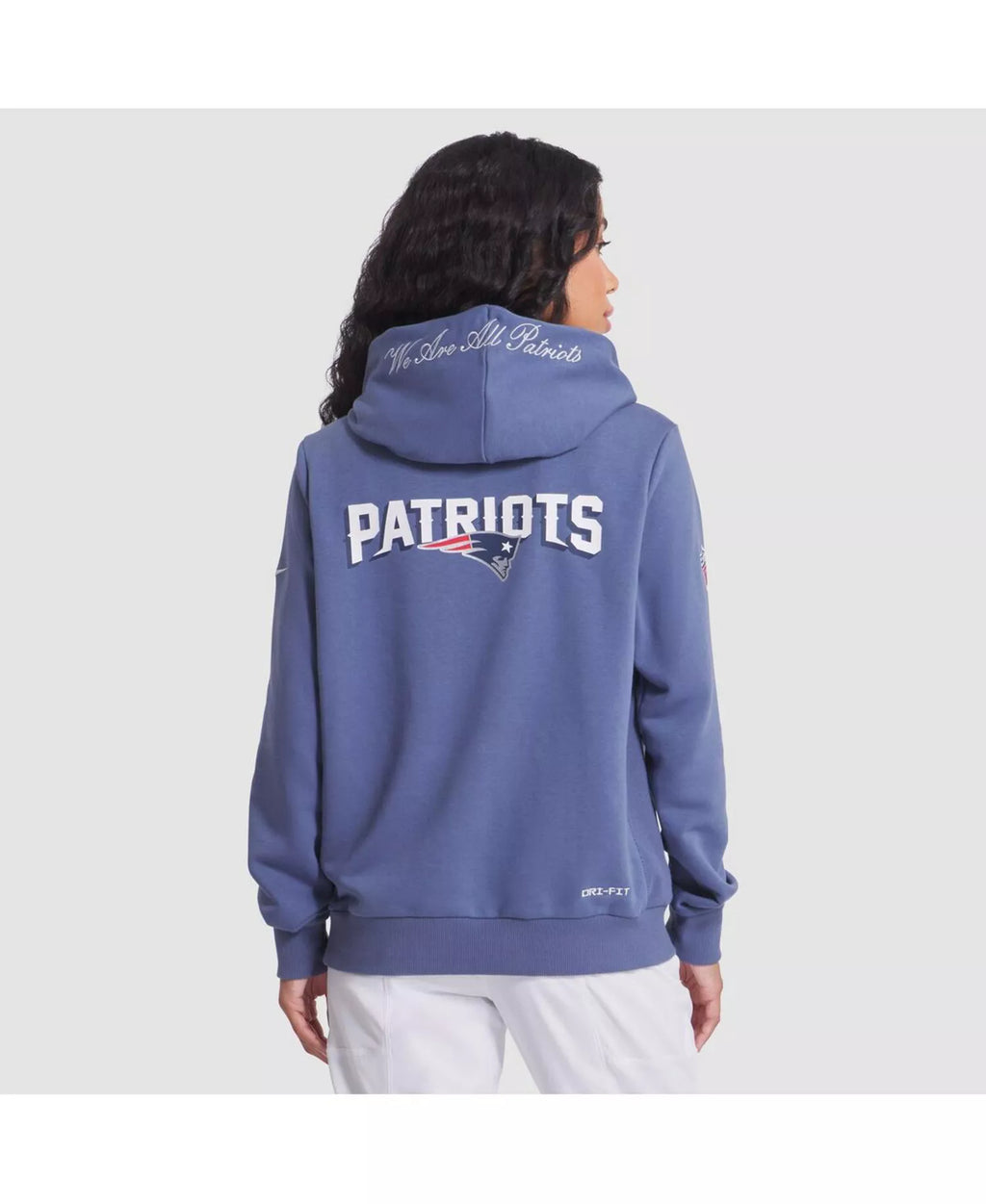 Women's Nike New England Patriots Rivalries Collection Sideline NFL Pullover Hoodie - Storm Blue - XL