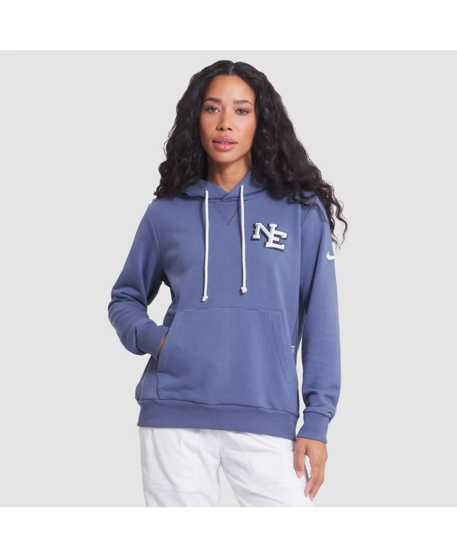 Women's Nike New England Patriots Rivalries Collection Sideline NFL Pullover Hoodie - Storm Blue - XL