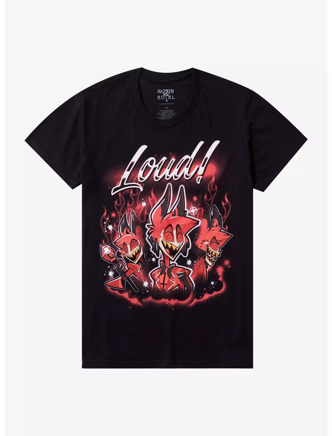 Hazbin Hotel Alastor Loud Collage Airbrush T-Shirt M