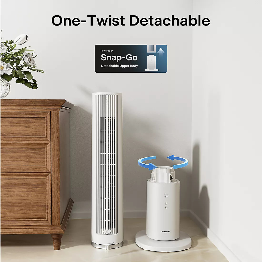 Pelonis 40" SmartClean Tower Fan