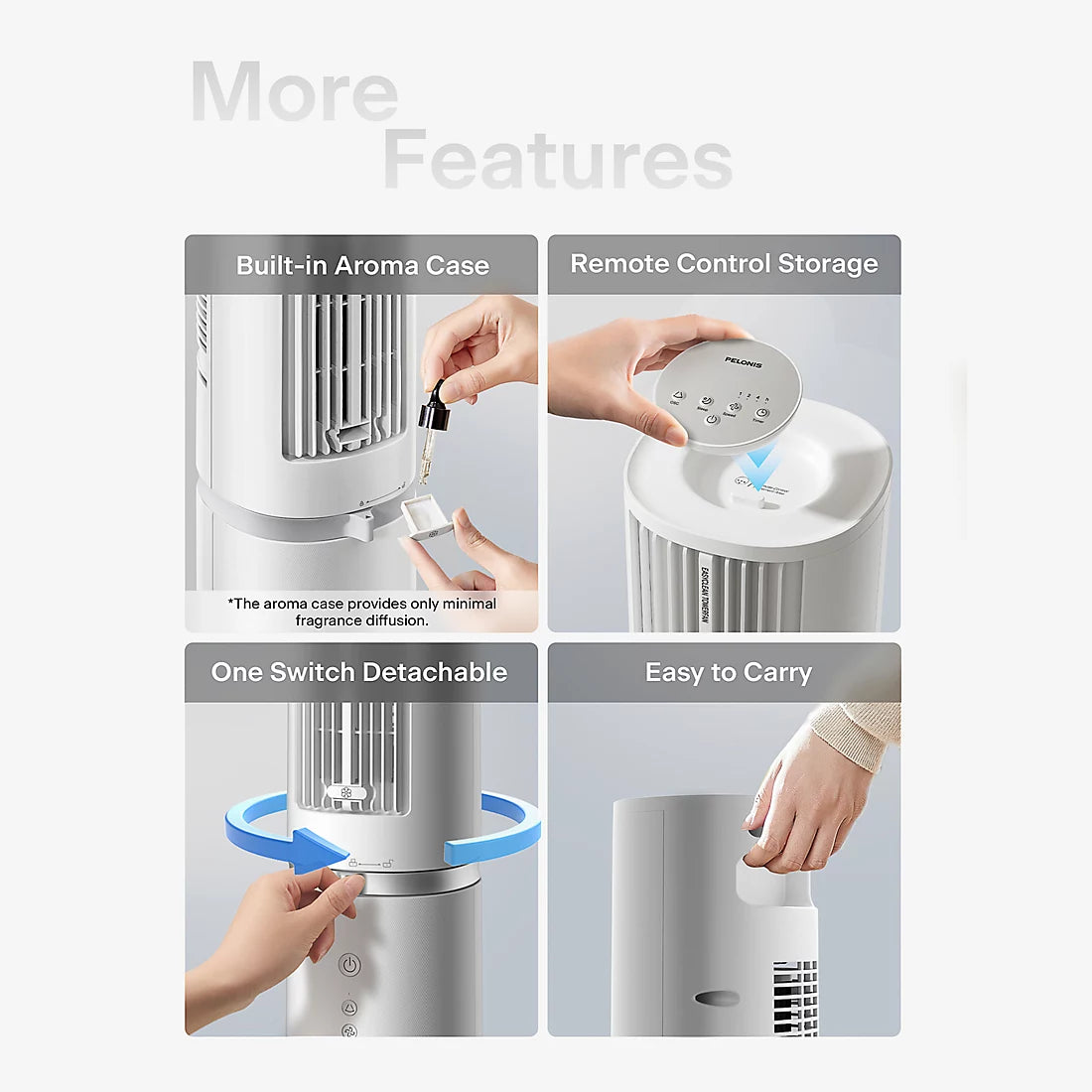 Pelonis 40" SmartClean Tower Fan