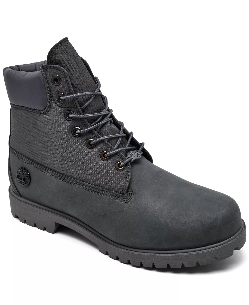 Timberland Men's 6 Inch Lace Heritage Waterproof Boots - Dark Grey Nubuck - Size: 8.5