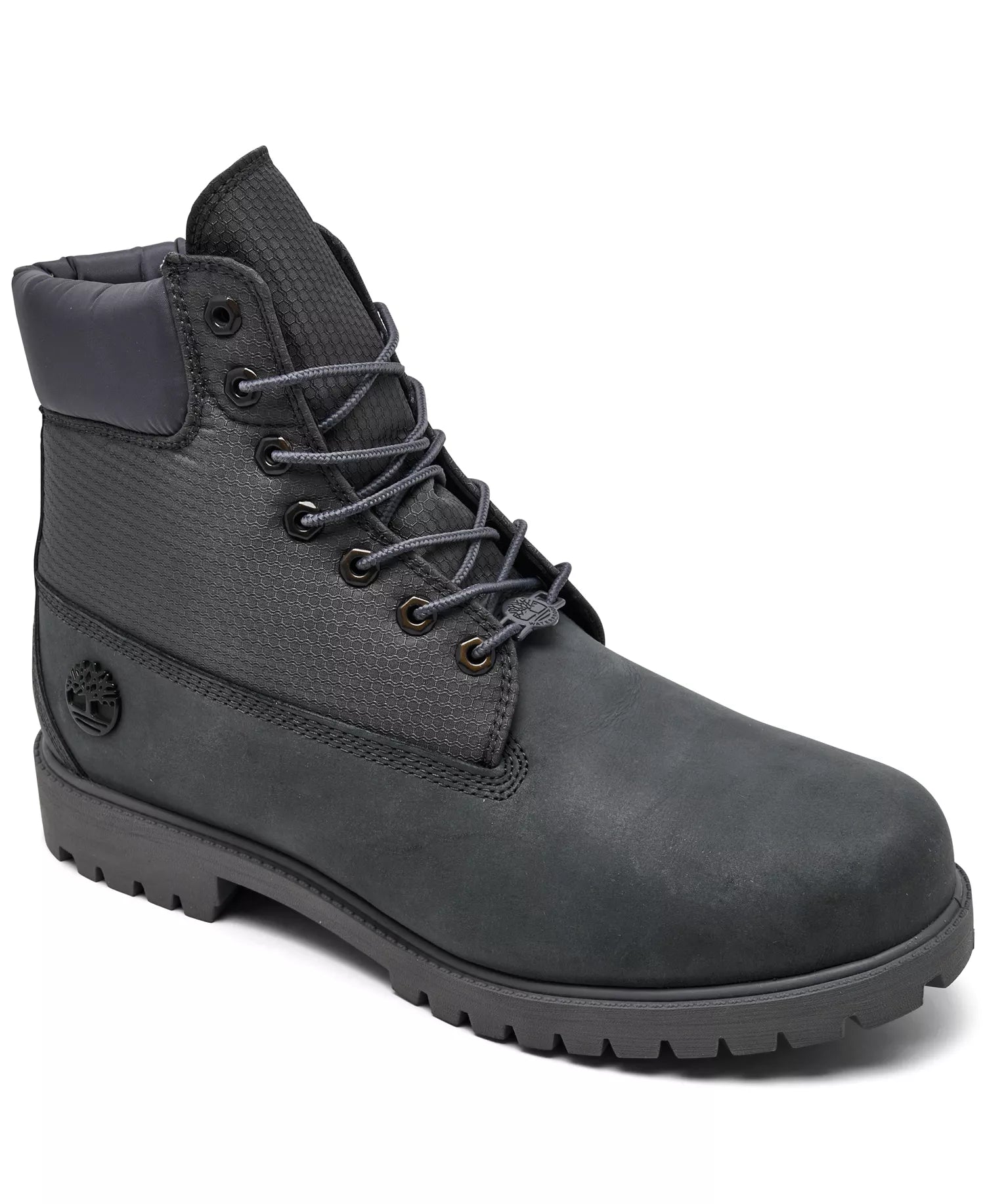 Timberland Men's 6 Inch Lace Heritage Waterproof Boots - Dark Grey Nubuck - Size: 8.5