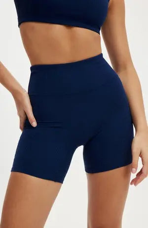 Cotton-On ultra soft rib bike short - Heritage Blue (XL)