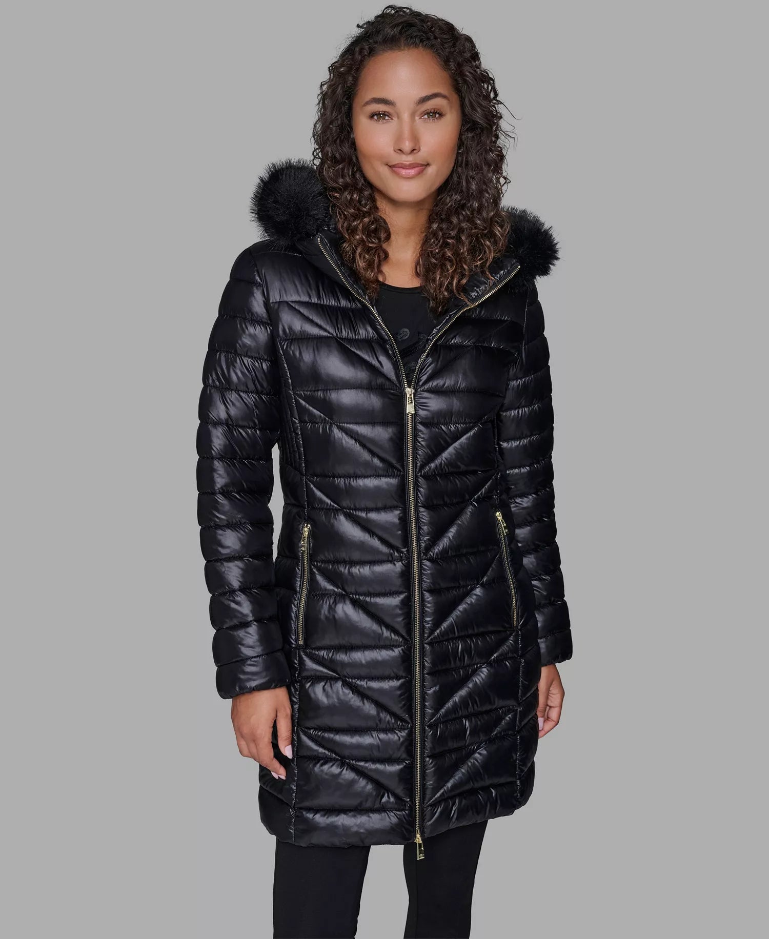 KARL LAGERFELD PARIS Women's Long Puffer Coat Size L