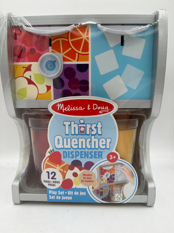 Melissa & Doug Thirst Quencher Wooden Drink Dispenser with Juice Inserts, Ice Cubes & Play Kitchen Accessories, Preschool Learning Toys for Girls & Boys 3+ - FSC Certified