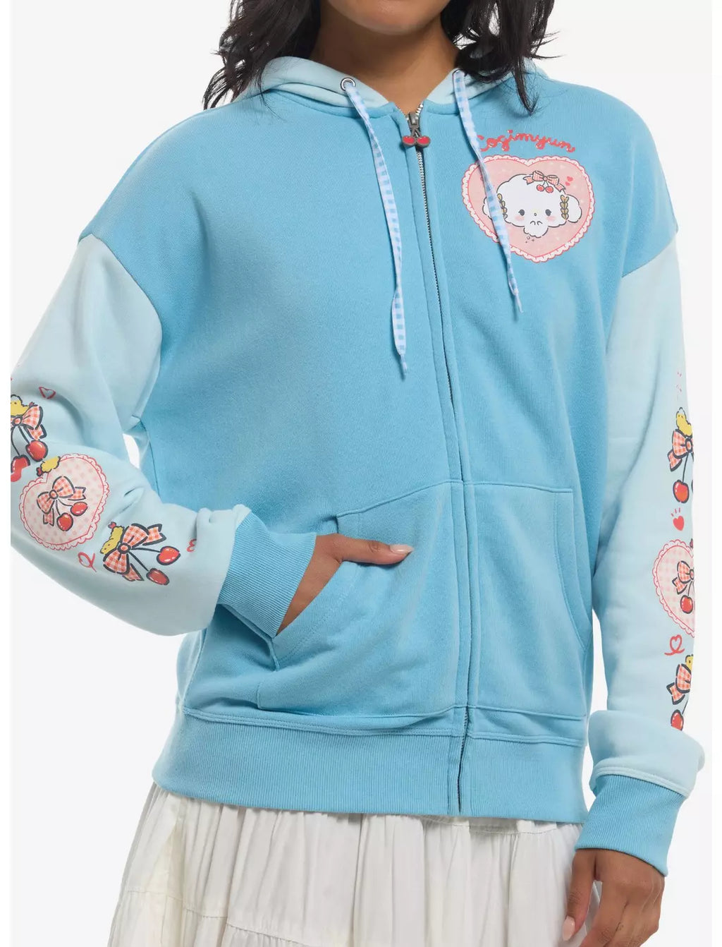 Cogimyun Cherries Blue Girls Hoodie  LG