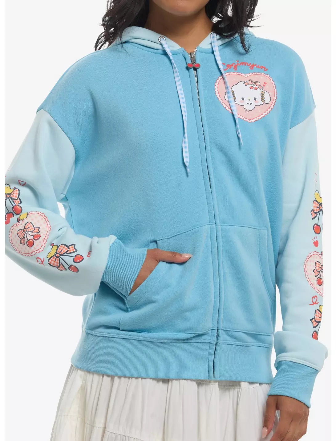 Cogimyun Cherries Blue Girls Hoodie  LG