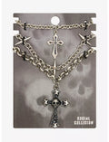 Social Collision Gothic Cross & Spike Necklace Set
