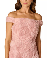 Adrianna Papell Women's Off-The-Shoulder Soutache Short Dress - Blush Whisper - Size 4