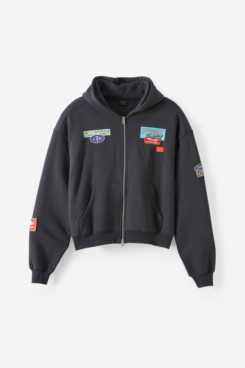Cotton-On Cropped Zip Up Graphic Hoodie
