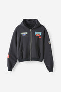 Cotton-On Cropped Zip Up Graphic Hoodie